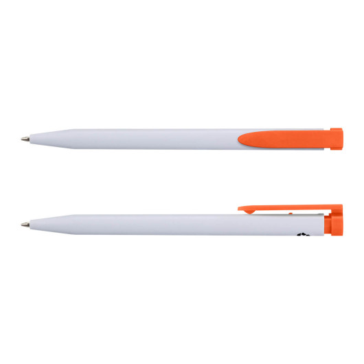 Recycled ABS Plastic Pens White Orange